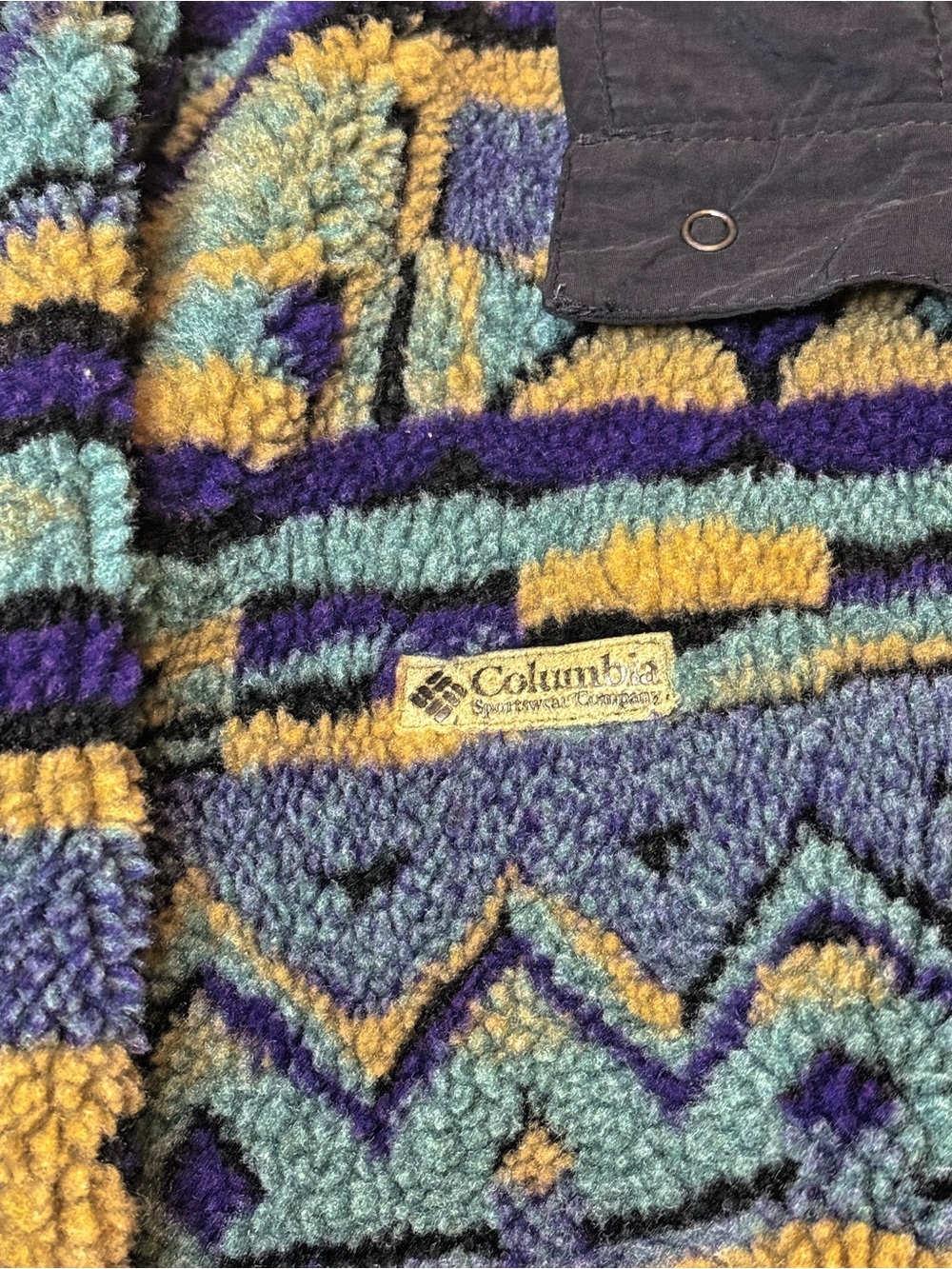 Rare Vintage 90’s Columbia Sportswear Aztec Snap-neck Pullover - Size M - Picture 5 of 8